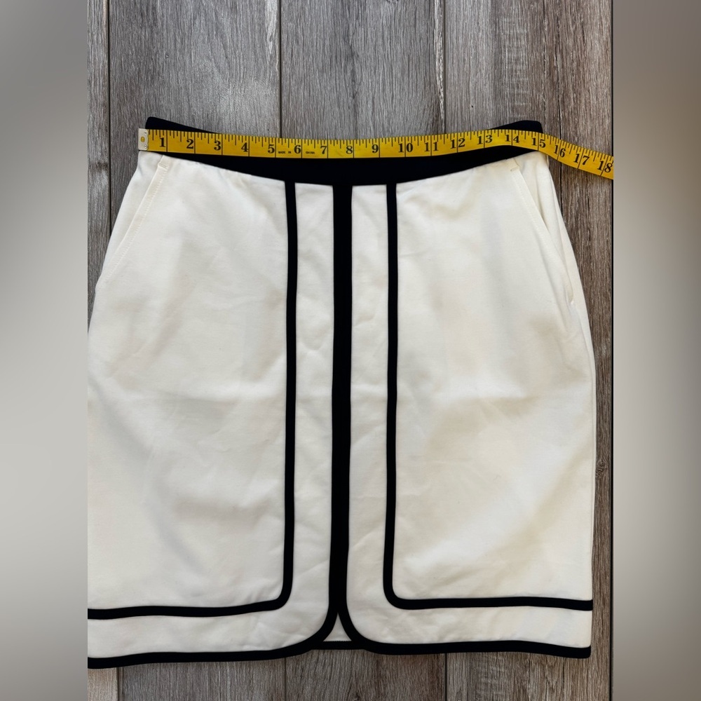 J.Mclaughlin ~ Women's Marf Skirt Mid-Length Pencil Ivory / blue trim Size 6 NWT - Picture 9 of 10